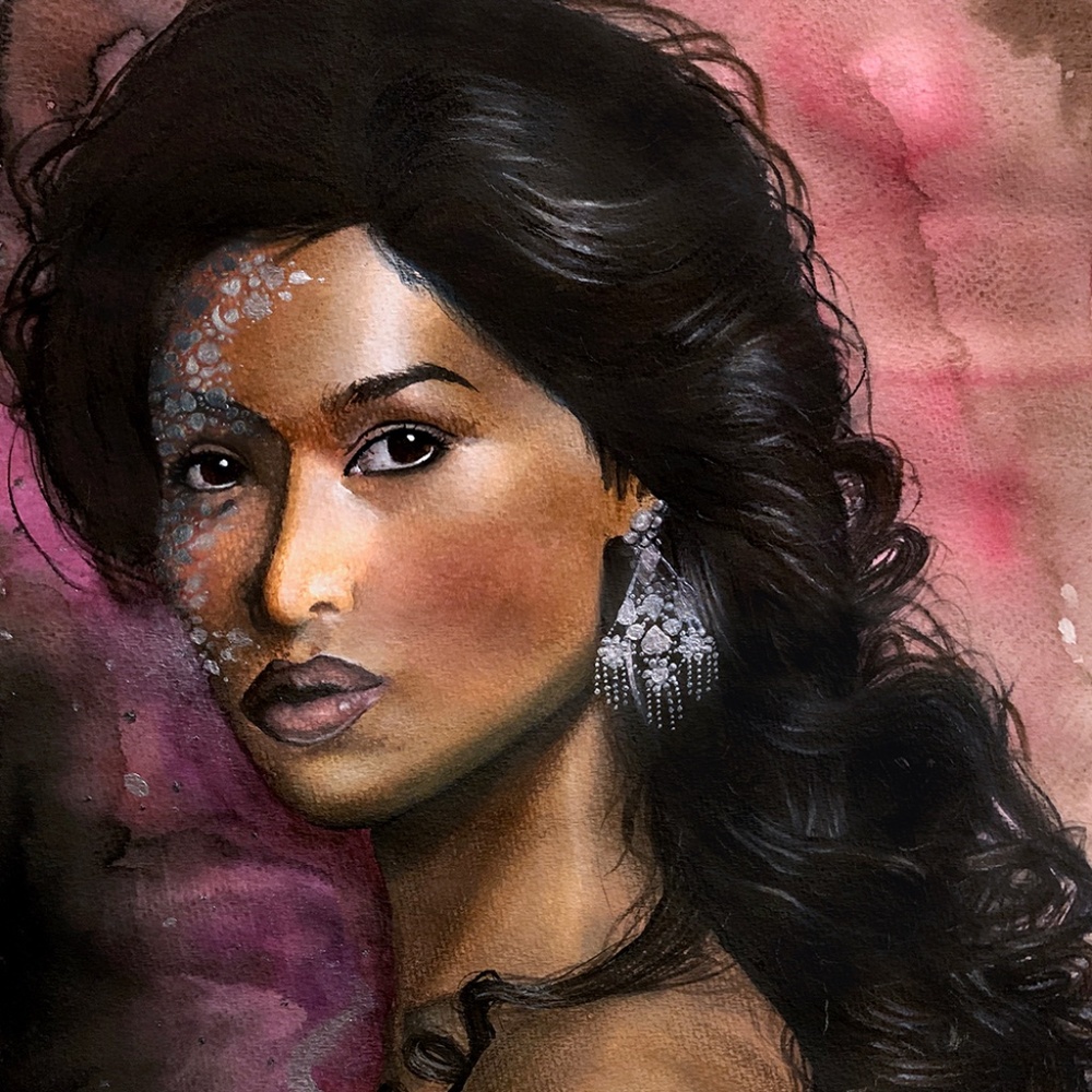 Painting of Trans Woman Model, Geena Rocero